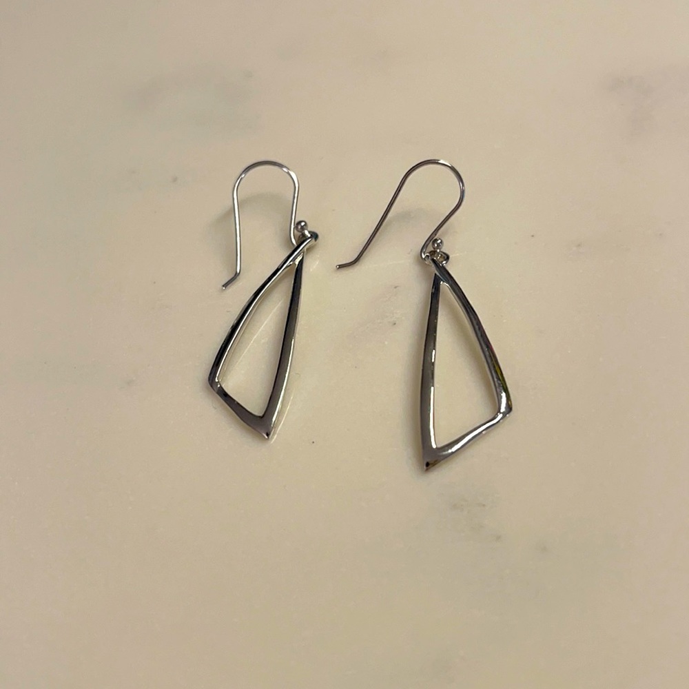 Abstract Silver Earrings